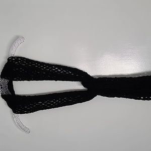 NWOT Hand Crafted crocheted scarf.  Black